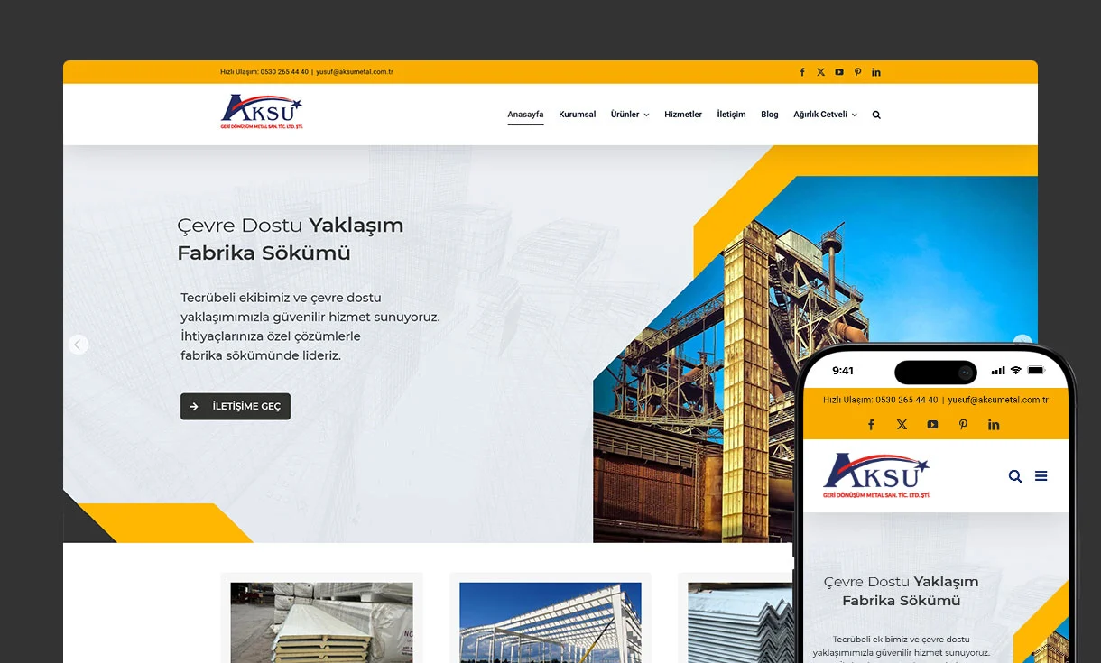 Aksu Metal Web Site Tasarımı Aksu Metal Web Site Tasarımı