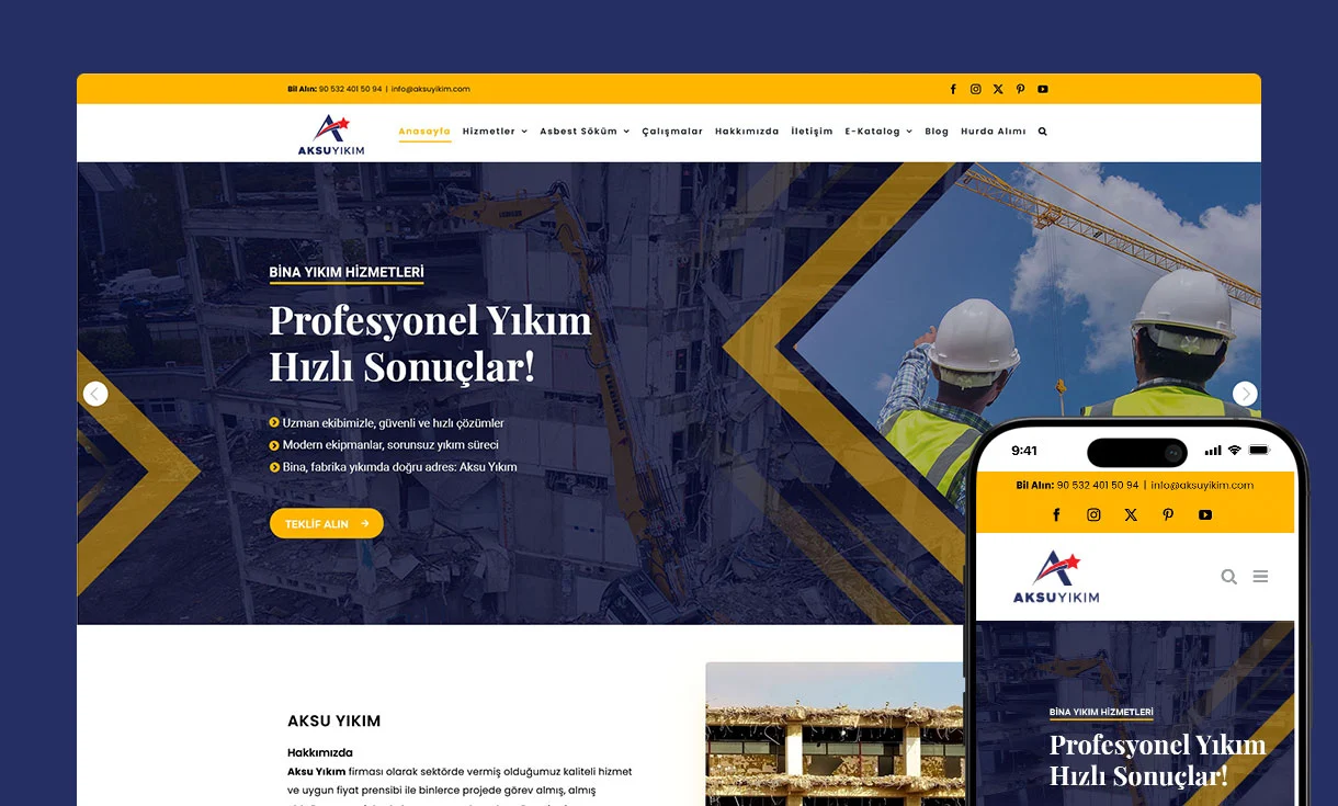 Aksu Yıkım Web Site Tasarımı Aksu Yıkım Web Site Tasarımı