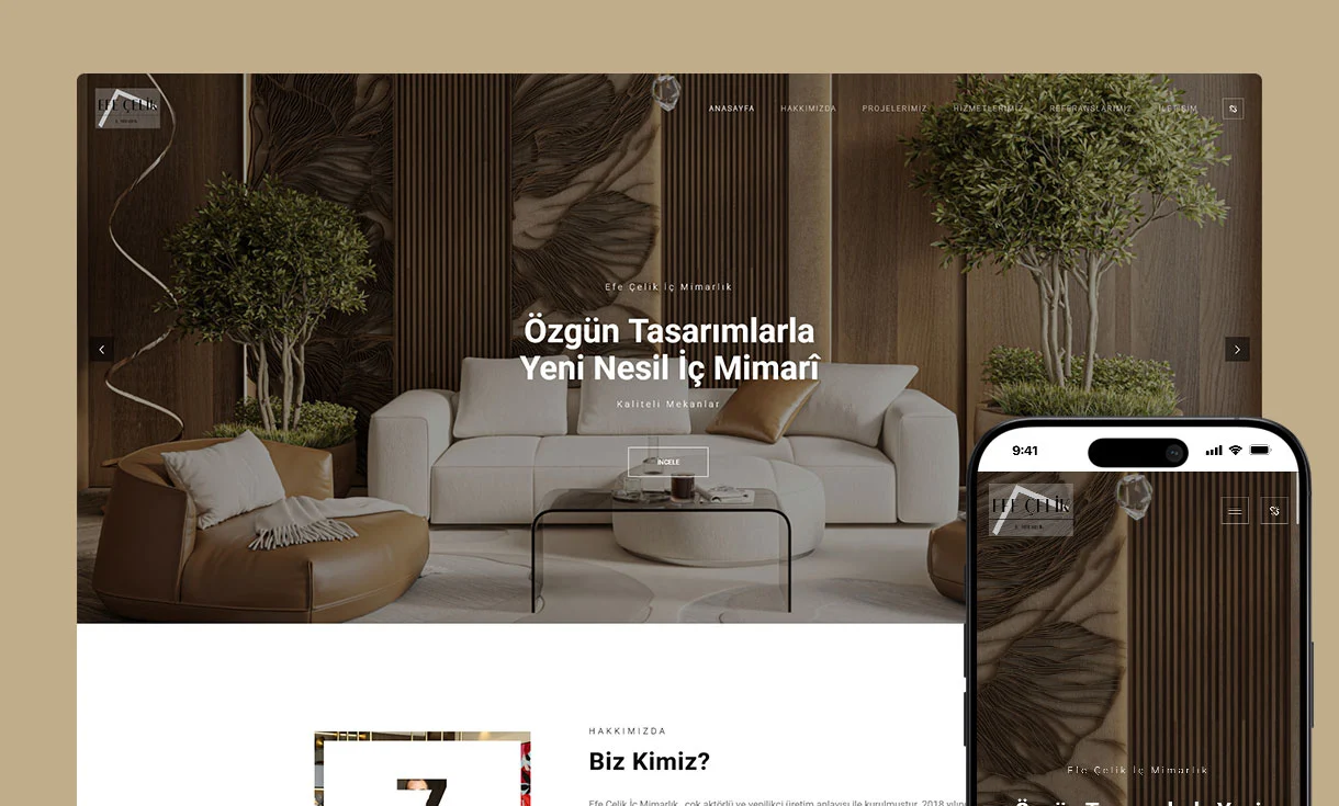 Efe Çelik İç Mimarlık Web Site Tasarımı Efe Çelik İç Mimarlık Web Site Tasarımı