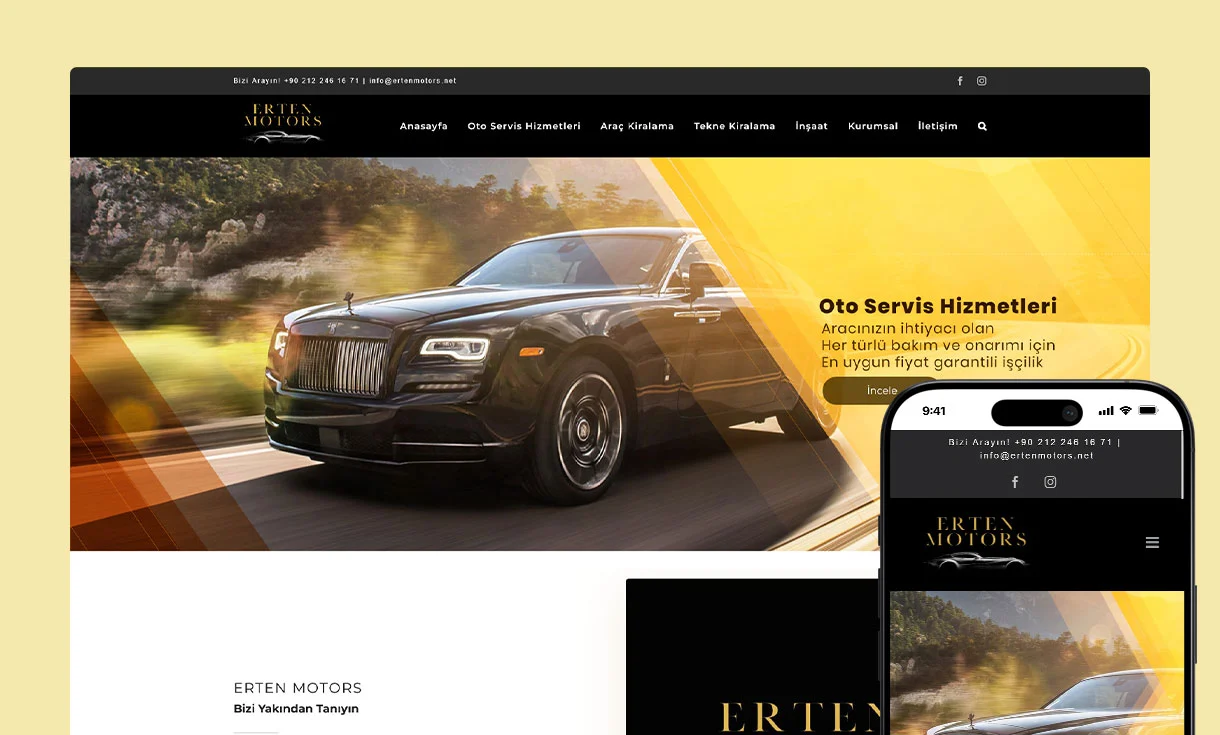 Erten Motors Web Site Tasarımı Erten Motors Web Site Tasarımı